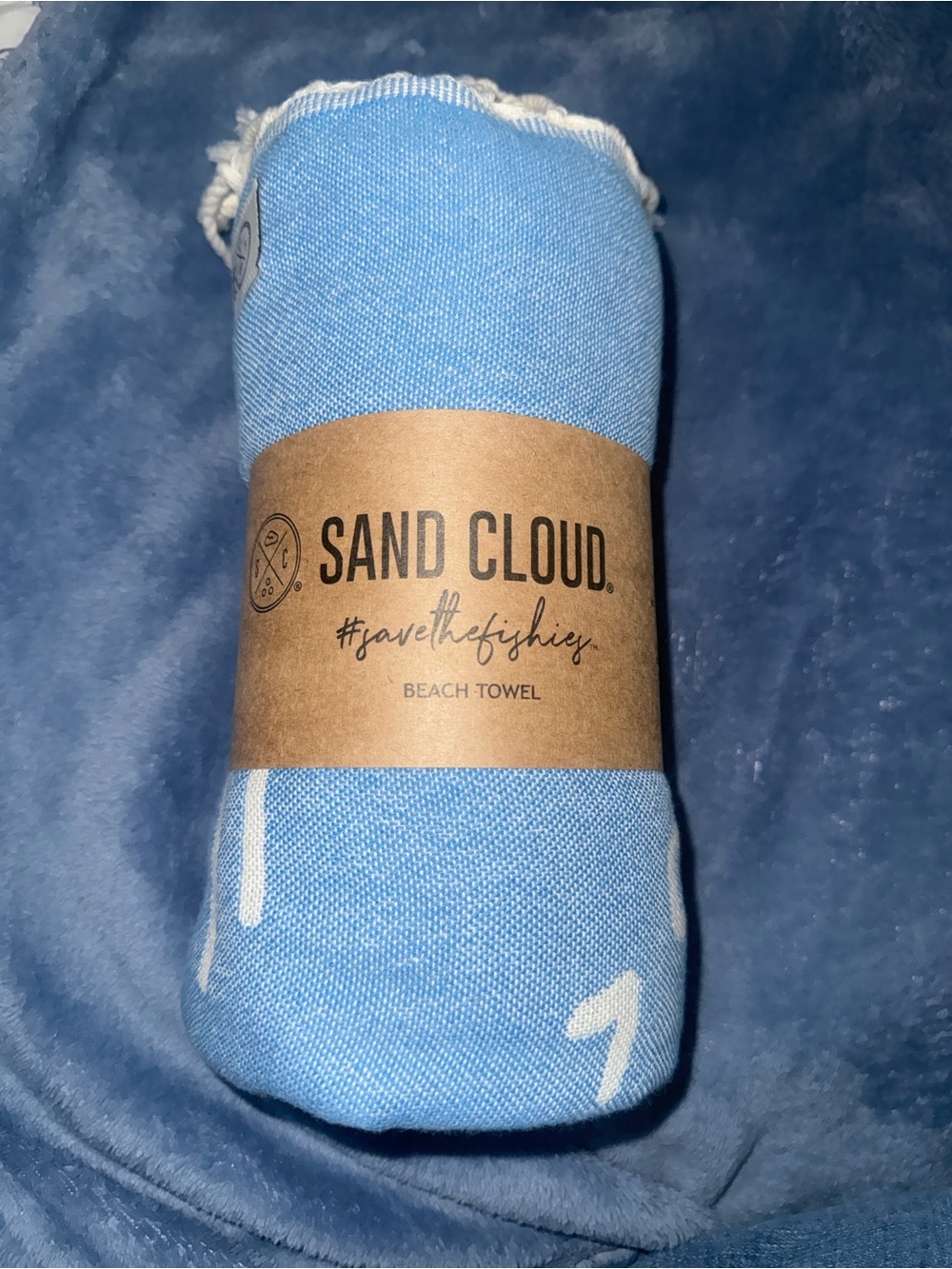 Sand Cloud Light Blue Beach Towel - Soft Woven Beach Towel